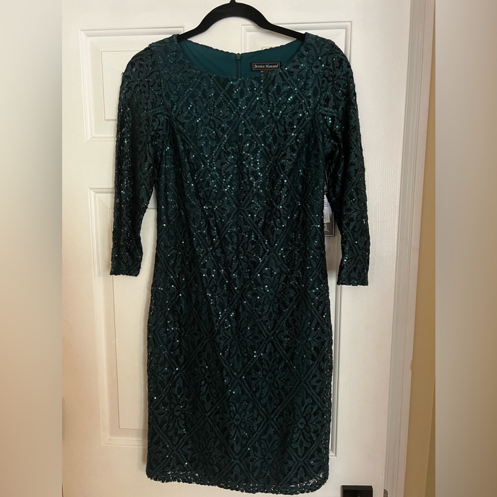 NWT Green Jessica Howard Evening Dress